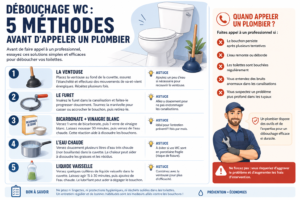 Déboucher WC bouché : 5 méthodes avant d'appeler un plombier